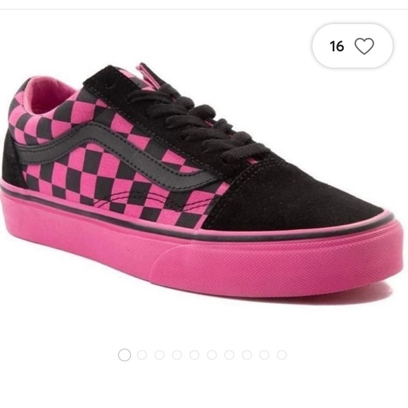 bright pink checkered vans